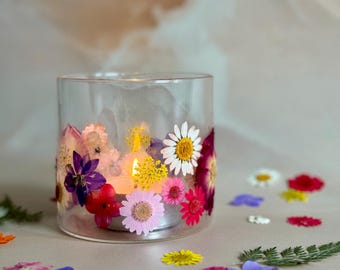 Pressed Flower Tea Light DIY Kit: Mindful Craft Gift