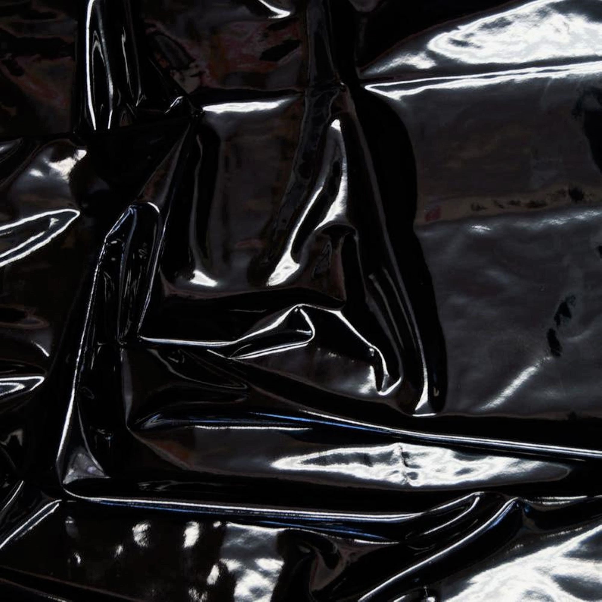 Shiny Black Stretch Pleather Vinyl Fabric By The Yard 54 Etsy