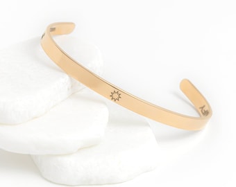 Baha'i 9-Point Star Cuff Bracelet: Stainless Steel Jewelry, Made in USA
