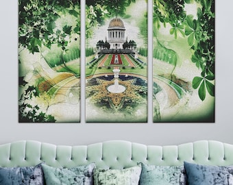 Shrine of the Báb Canvas Print - Baha'i Art - 3 Piece Wall Decor