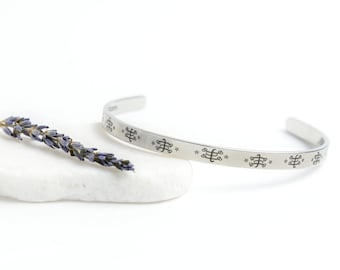 Baha'i Ringstone Symbol Cuff Bracelet: USA Made Jewelry
