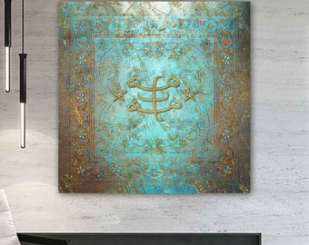 Baha'i Ringstone Symbol Canvas Art: Unity Home Decor
