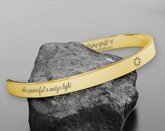 Baha'i Cuff Bracelet: 9-Pointed Star Jewelry, Made in USA