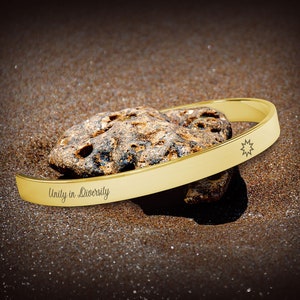 Unity in Diversity | Bahai symbol jewelery | Baha'i 9-pointed star | Baha'i symbol | Cuff Bracelet | Baha'i jewelry, Made in USA