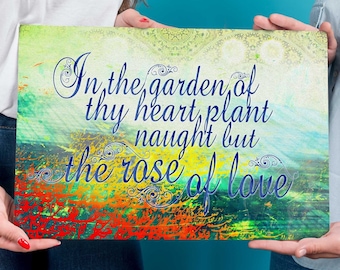SALE New Year | The Rose of Love - Hidden Words | Canvas Gallery | Baha'i Wall Art | Baha'i Arts | Baha'i Quotes | Bahai Prayer | Bahai Gift