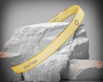Baha'i Cuff Bracelet: 18K Gold, Rose Gold, or Silver Plated - Made in USA