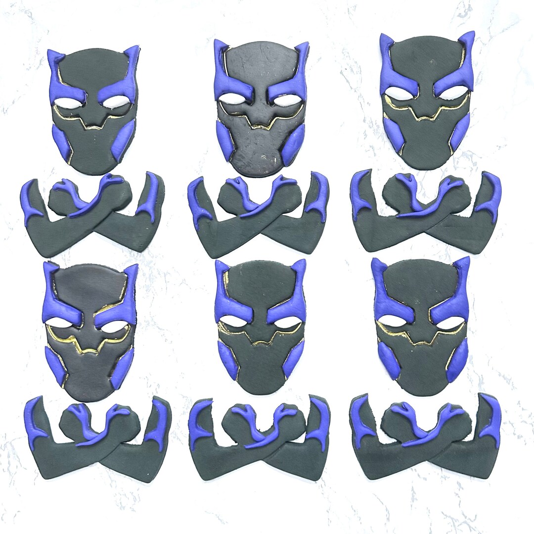 Handmade Edible Unofficial Fondant Panther Inspired Cupcake Toppers - Etsy