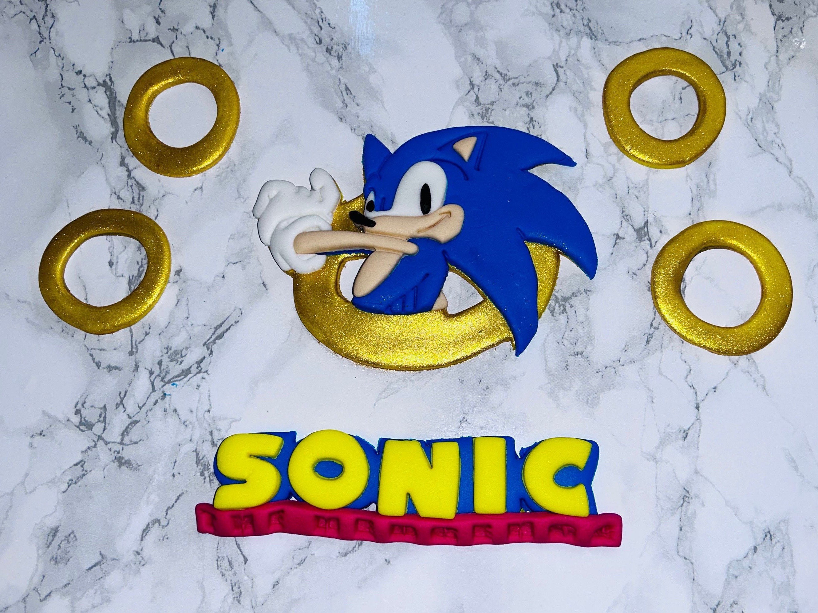 Sonic Head Cake Topper Sonic Rings Run Sonic Game Cutting -  Israel