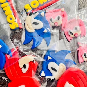 Sonic Knuckles Tails Amy Rose Fondant Cupcake Toppers | Sonic Party Decorations | Edible Cake Toppers