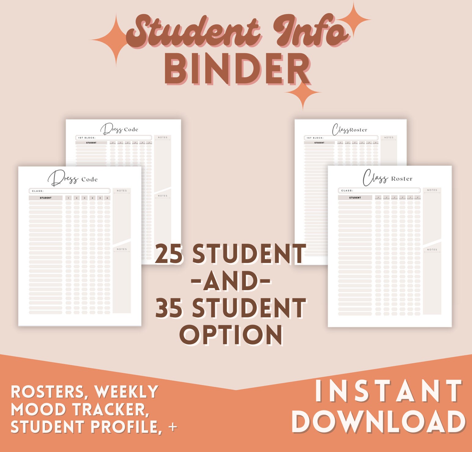 Student Info Binder for Teachers EDITABLE TEMPLATE | Class Roster ...