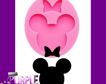Adorable Minnie Mouse Mold Silicone Mouse With Bow Mold For Keychain 10336150