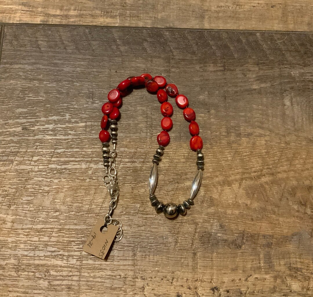 Bracelet en perles de turquoise bleu Navajo | 8 po. | 17230