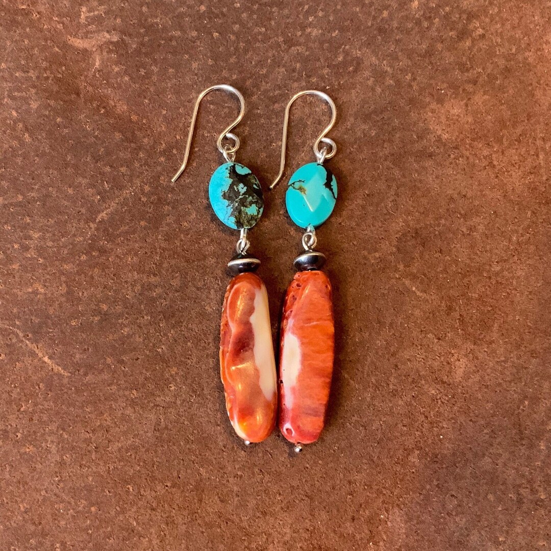 Earrings E291 Orangey Purple Spiny Oyster,