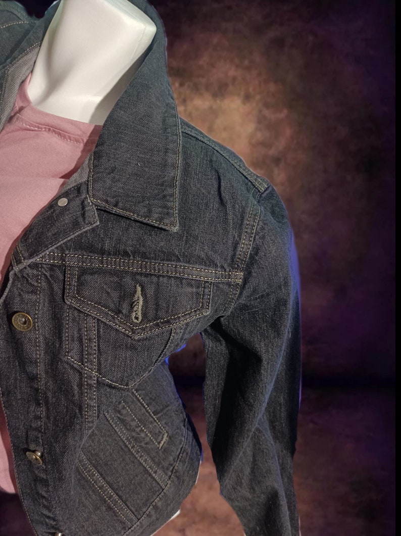 butterflies on the jacket personalized polaroque for anime lover cute girl fire cool black youth denim jacket pattern on the back
