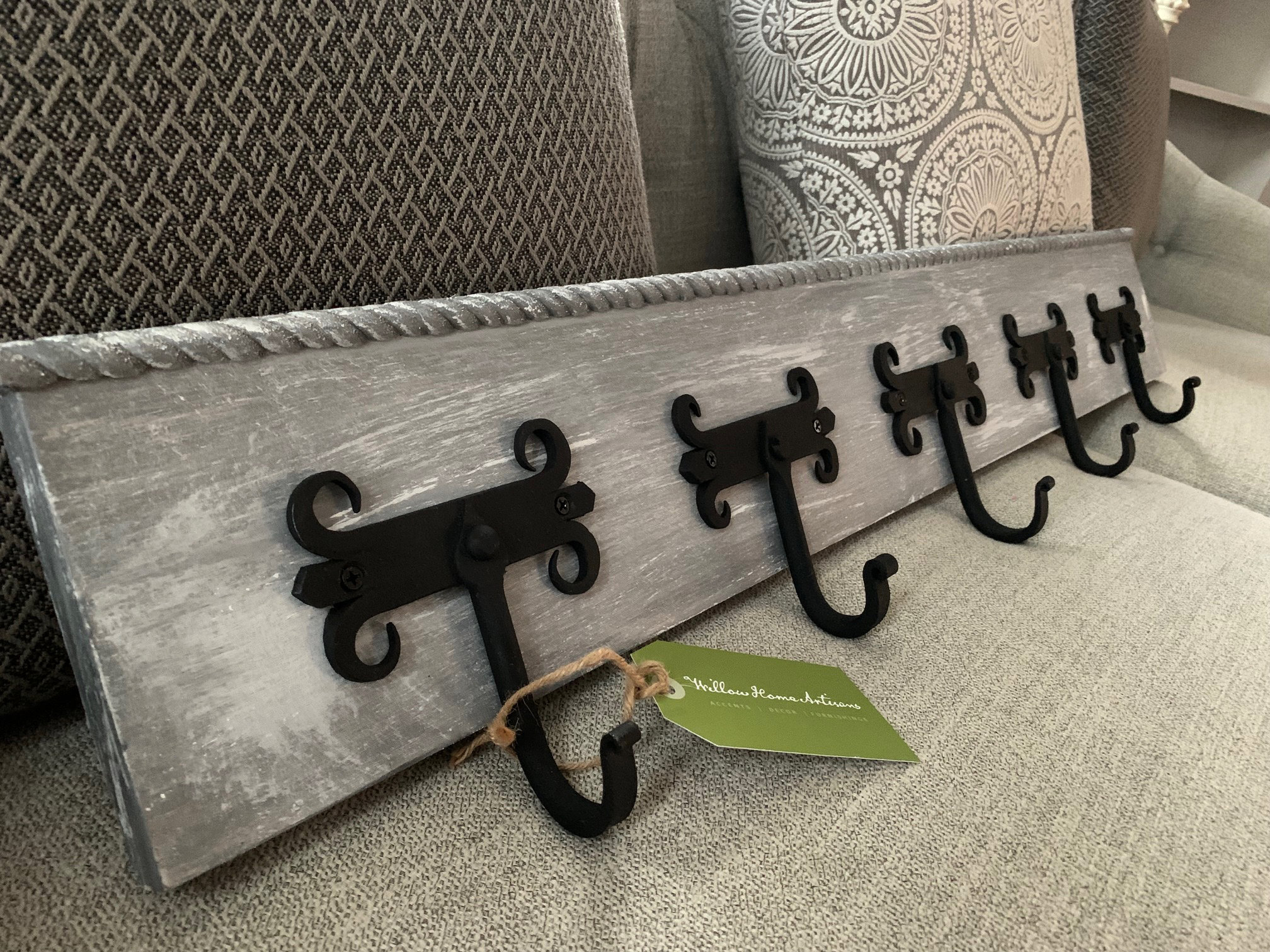 English Cottage Coat Rack / French Country Coat Rack / Distressed Grey ...