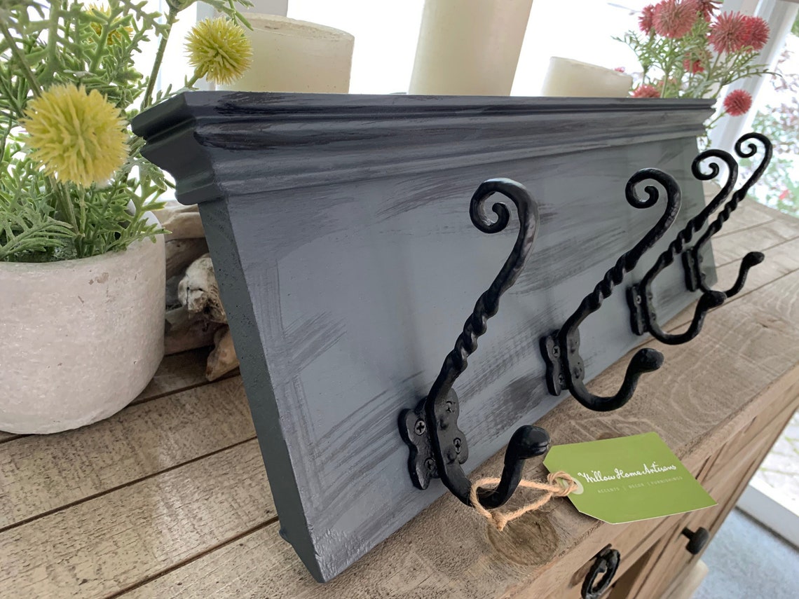 Farmhouse Coat Rack / French Country Coat Rack / Rustic Grey Etsy