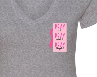 Pray Breast Cancer Support Ladies Graphic T-Shirt