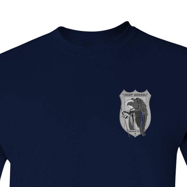 St. Michael Police Protection Graphic T-Shirt Pocket Design