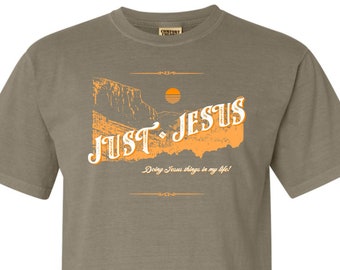 Just Jesus T-Shirt: Vintage Washed Comfort Colors Tee