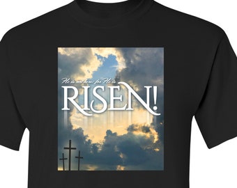 Easter He is Risen Christian T-Shirt Matthew 28:6