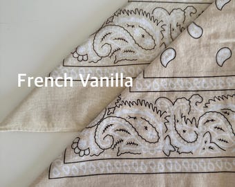 Bandana Sunbleached Cotton Paisley - Festivals - Bachelorette/ Bridal Parties - Weddings - Face Mask