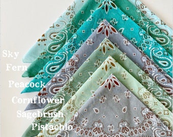 Bandana Hand Dyed Cotton Paisley - Festivals - Bachelorette/Bridal Parties - Face Mask