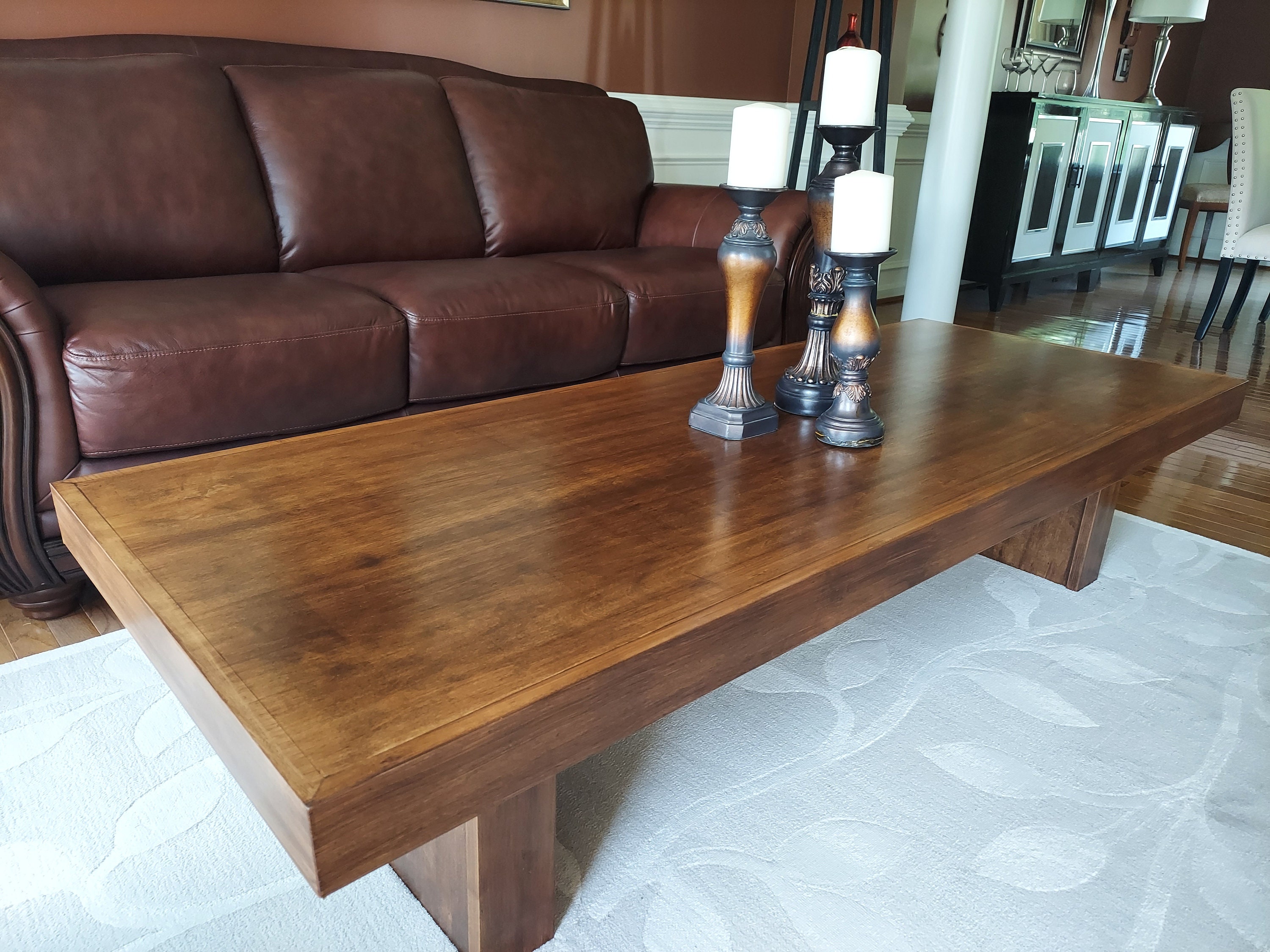 Rustic Wood Rectangular Coffee Table Etsy