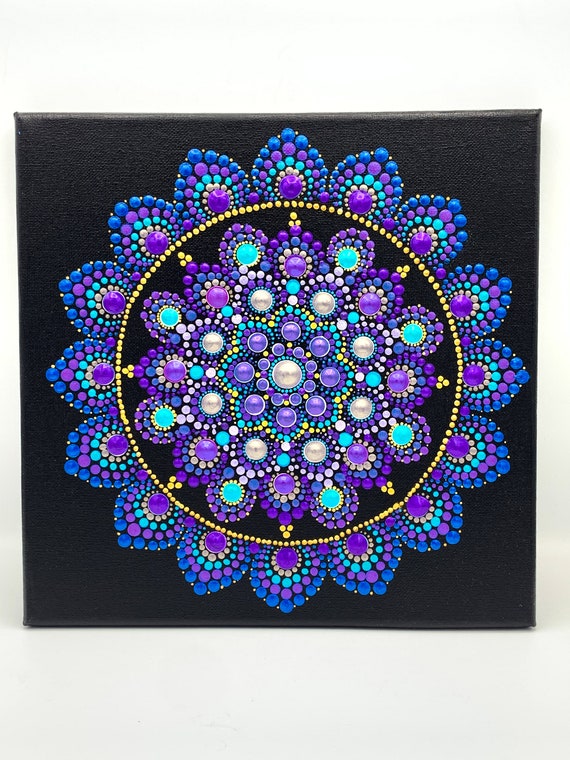 High Frequency Colors Flower Mandala Painting - Etsy