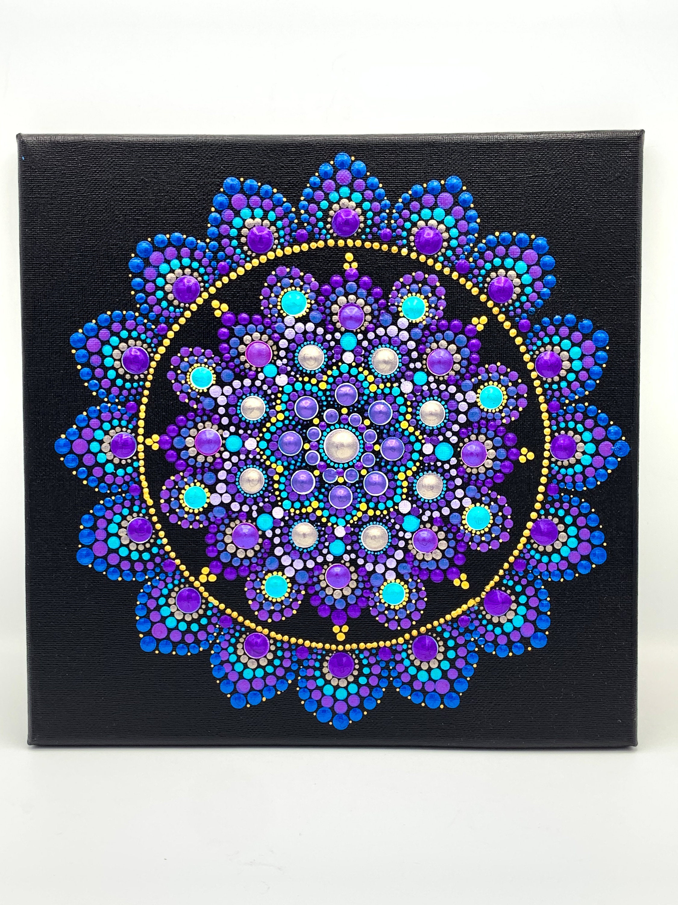 High Frequency Colors Flower Mandala Painting - Etsy