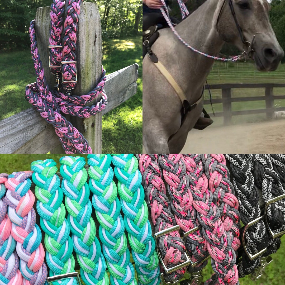 Custom Handmade Paracord Horseback Riding Reins Custom Color Custom