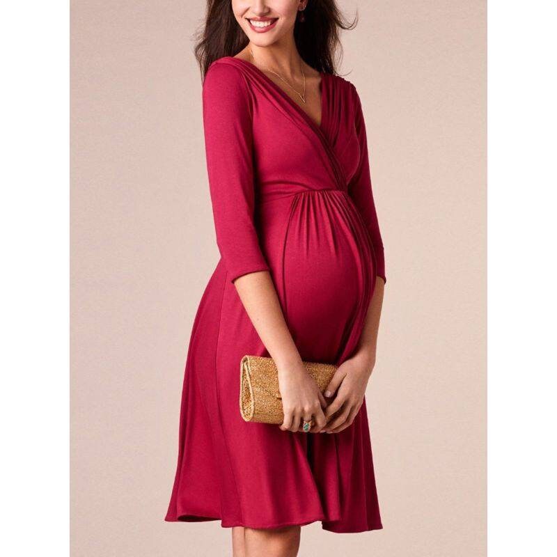 Vneck Maternity Pregnancy Party Dress Etsy