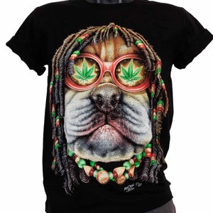 Camiseta Rock Chang Original Rasta Dog Brilha no Escuro Unissex