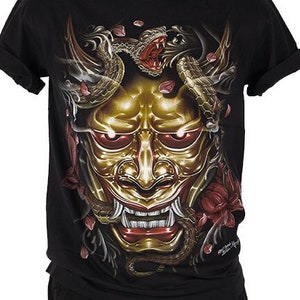 T-shirt HD Rock Chang Original Golden Demon&#39;s Head Glow in the Dark Front and Back Print Unisex