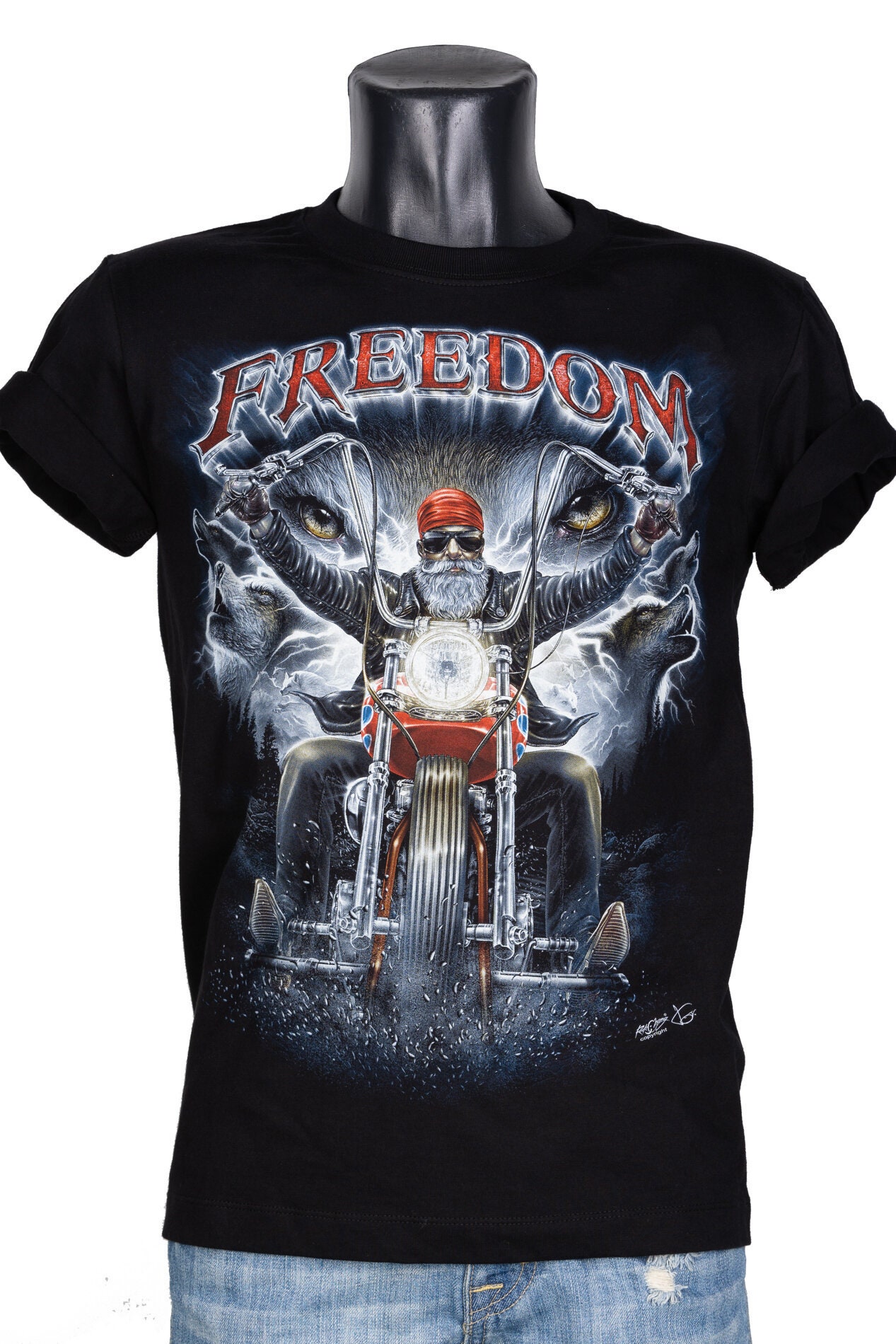 T-shirt HD Rock Chang Original Freedom Rider Wolf HD-110