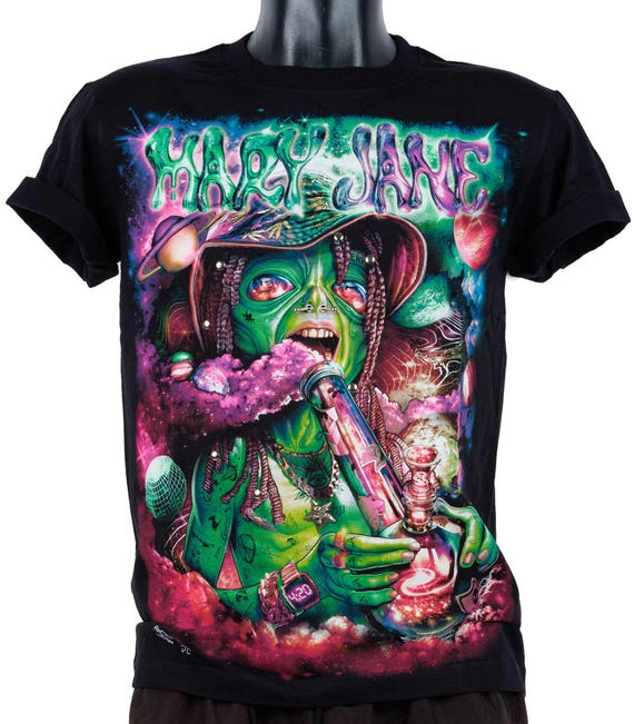 GINZI Gaze shirts punk rock DEATHNOTE レム T-shirt 4D Rock Chang Original Alien Mary Jane 4D-31 Glow in the