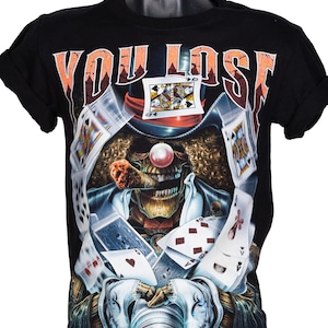 T-shirt Rock Chang Original You Lose Clown GR-651 imprimé phosphorescent devant et dos unisexe