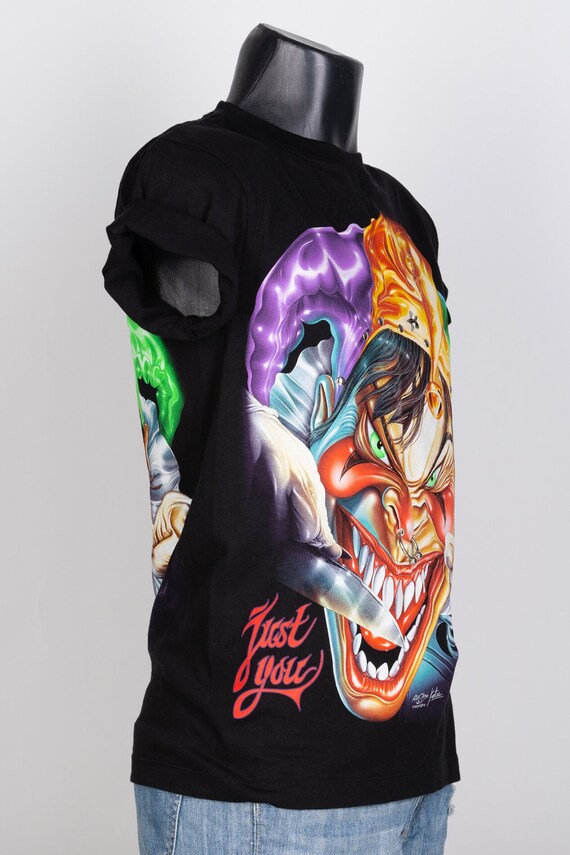 T-shirt 4D Rock Chang Original Smiling Joker Grim Knife Glow in