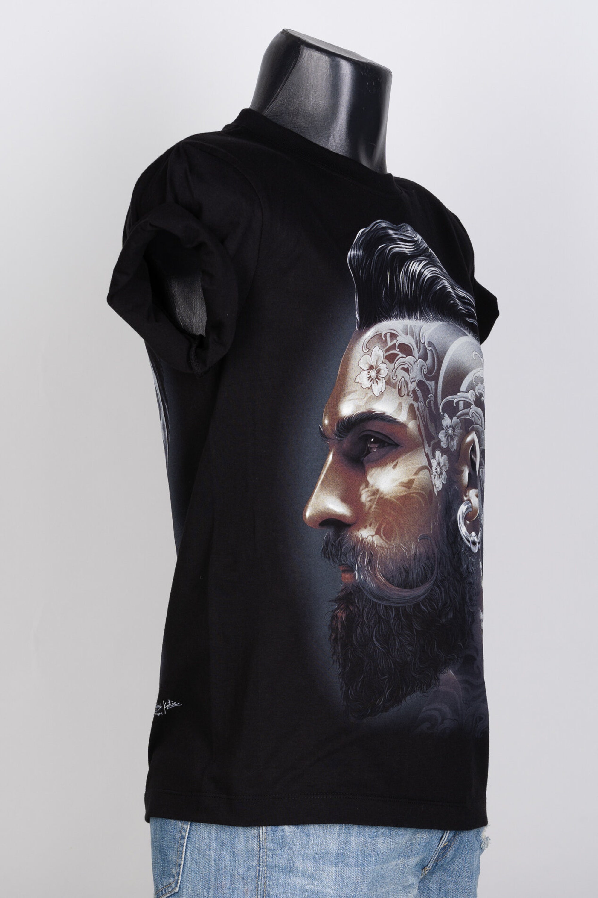 T-Shirt HD Rock Chang Original Beard Man Tattooed Head