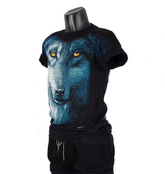 T-shirt Homme Rock Chang Tête De Loup – Taille XL, Coton, Manches Courtes, Multicolore, Neuf Avec étiquettes !