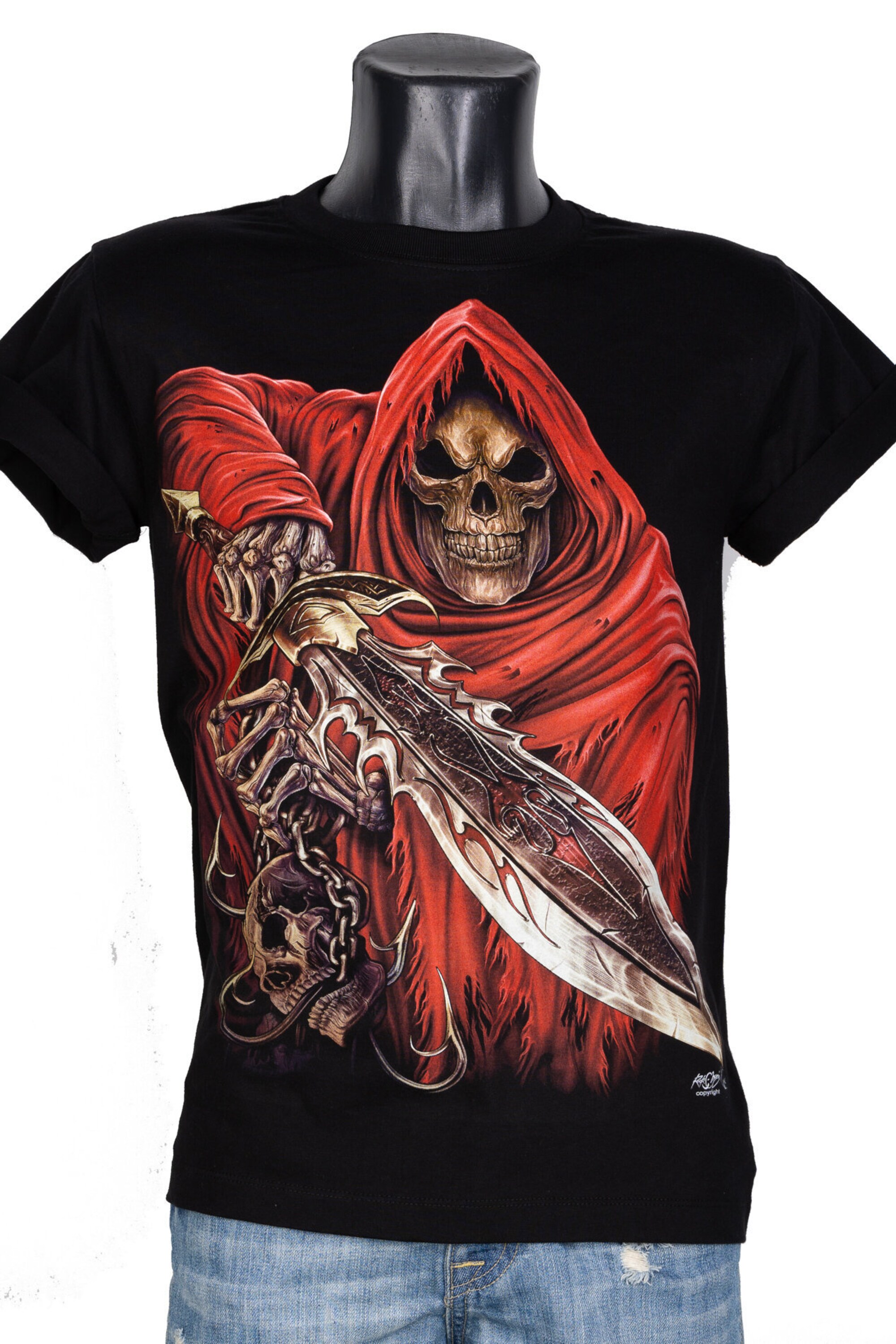 T-Shirt HD Rock Chang Original Samurai Skeleton Death Sword