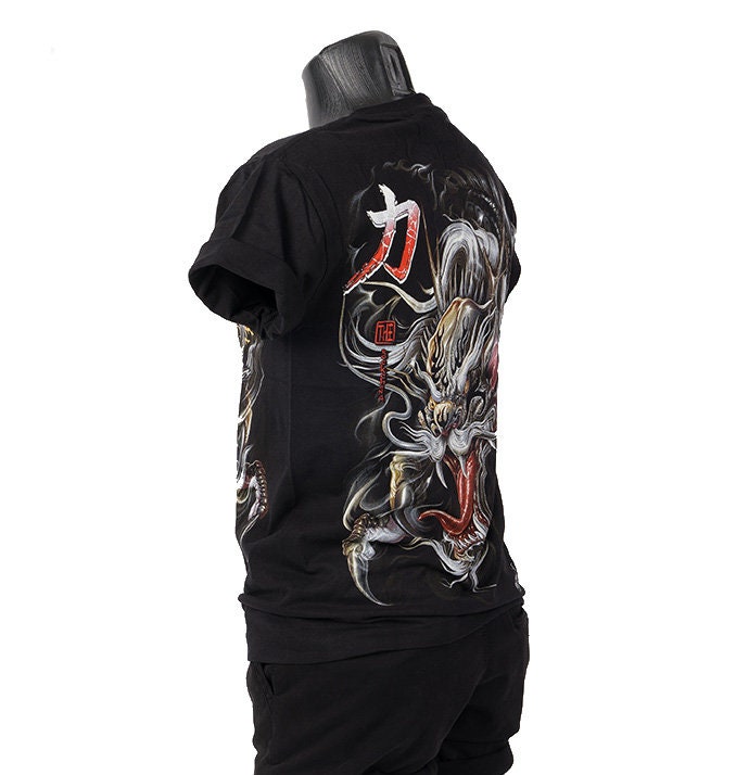T-shirt 3D Rock Chang Original White Dragon Flying Full Moon