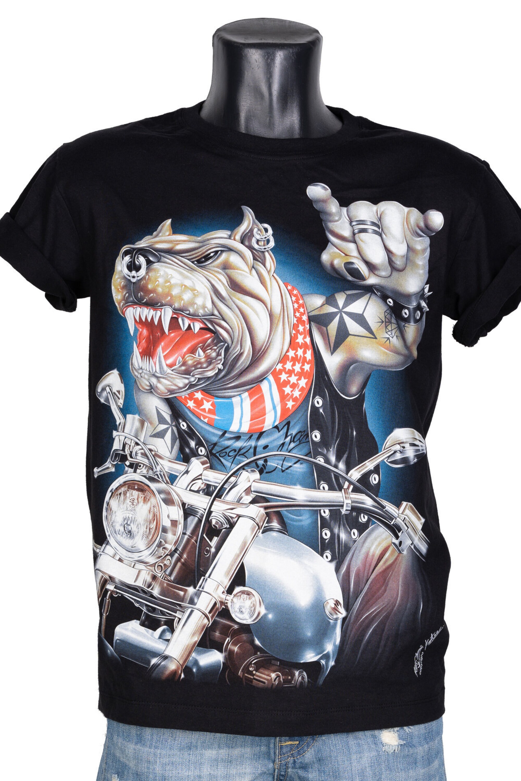 Discover T-shirt Rock Chang Original Pitbull Motorbike Rock Tattoos