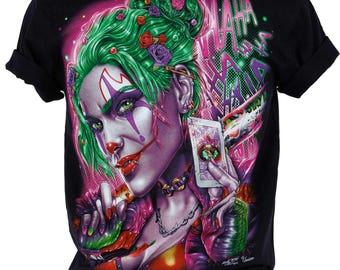 Tシャツ 4D ロック チャン オリジナル 笑う悪者 ピエロ 4D-32 暗闇で