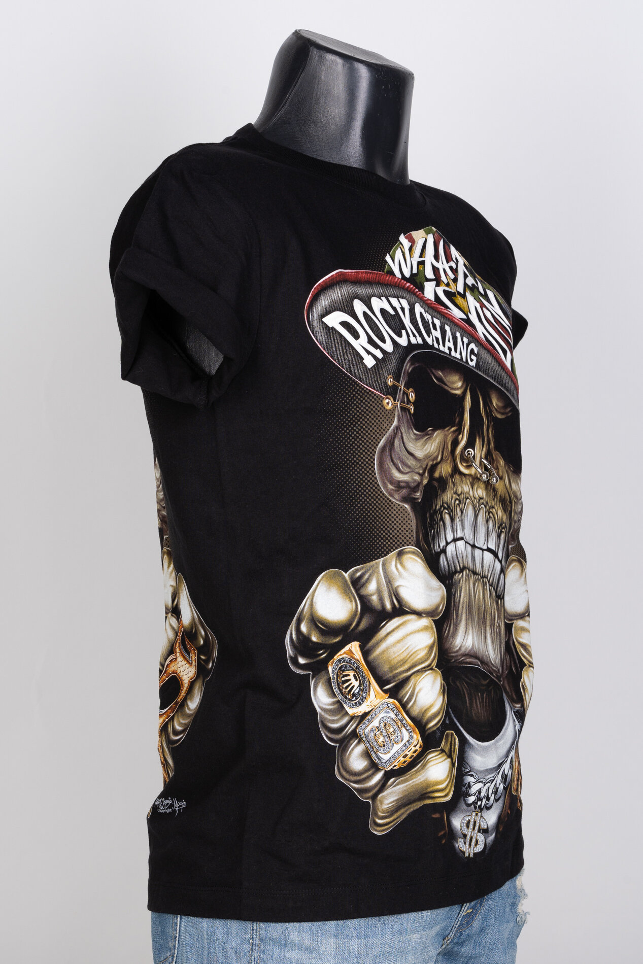 T-shirt 3D Rock Chang Original Hip Hop Style Skeleton What's