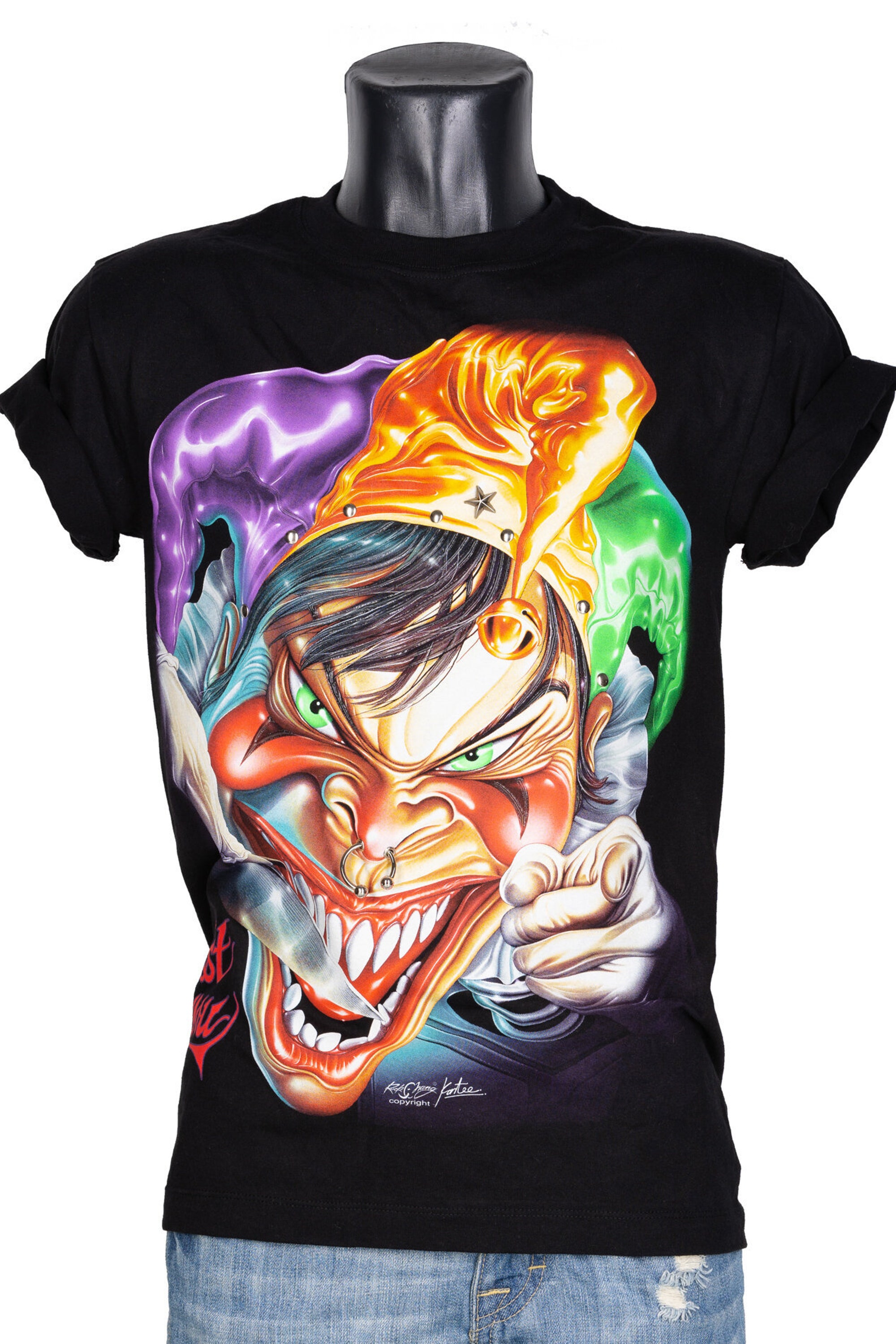 Discover T-shirt 4D Rock Chang Original Smiling Joker Grim Knife