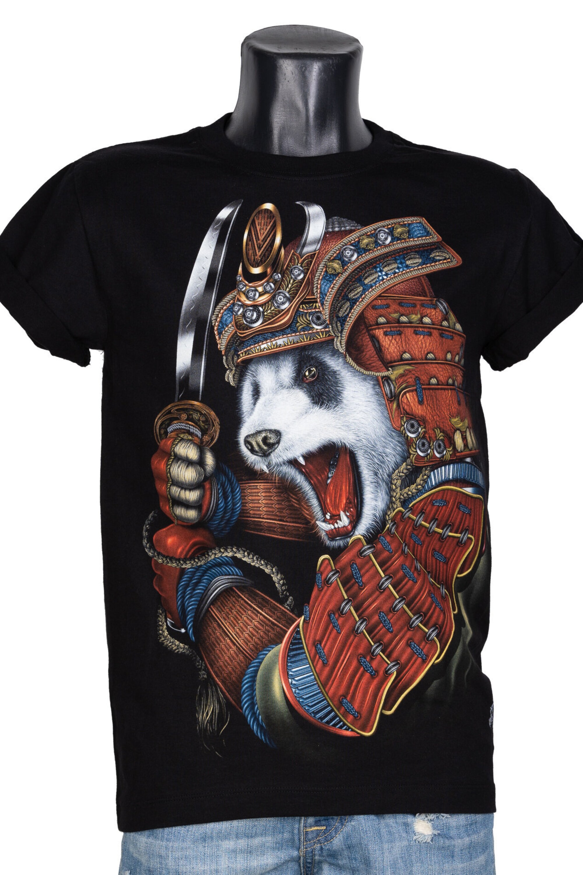 T-shirt Rock Chang Original Samurai Panda Warrior Glow in the Dark Unisex