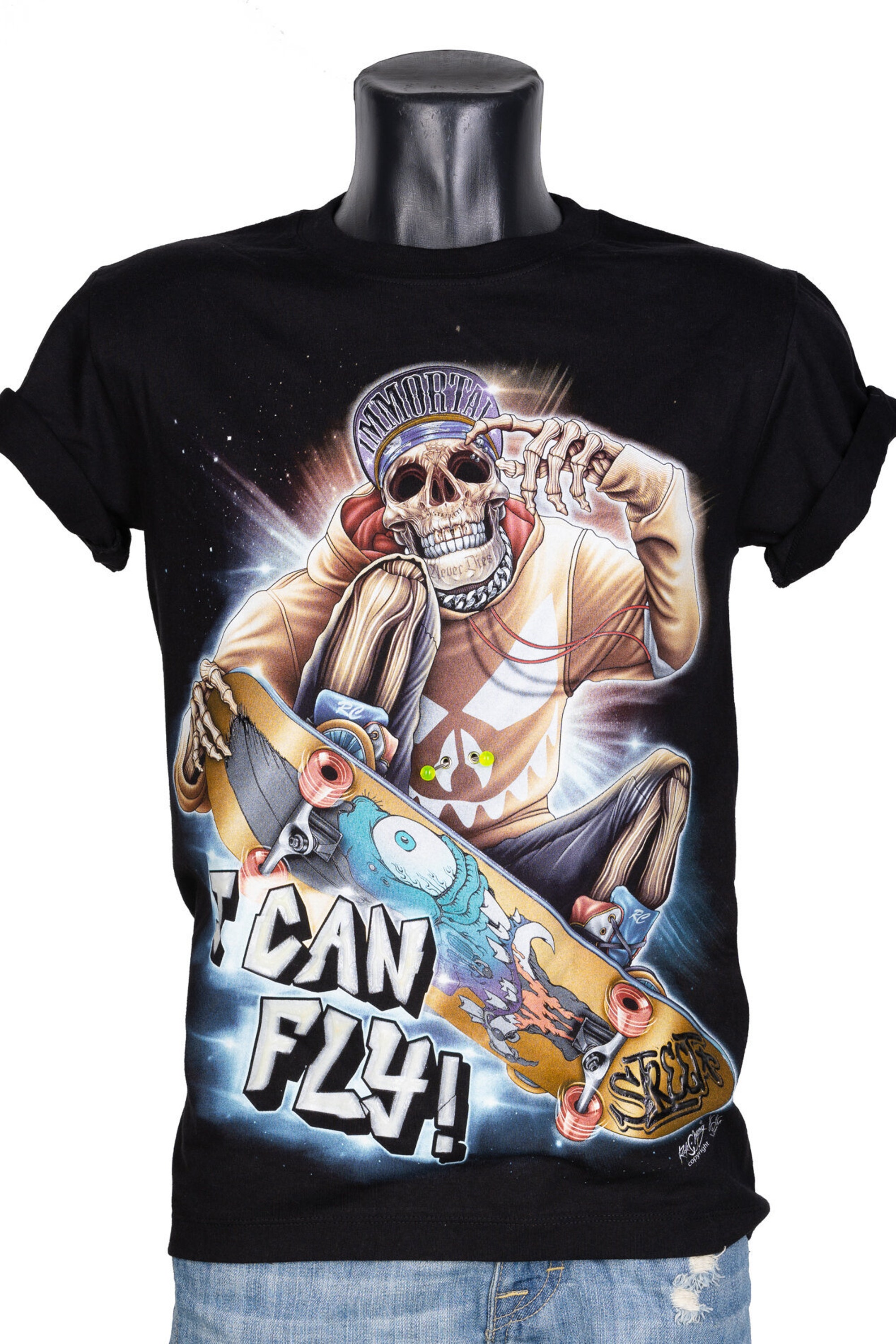 Discover T-shirt 3D Rock Chang Original I Can Fly Skater Hip Hop