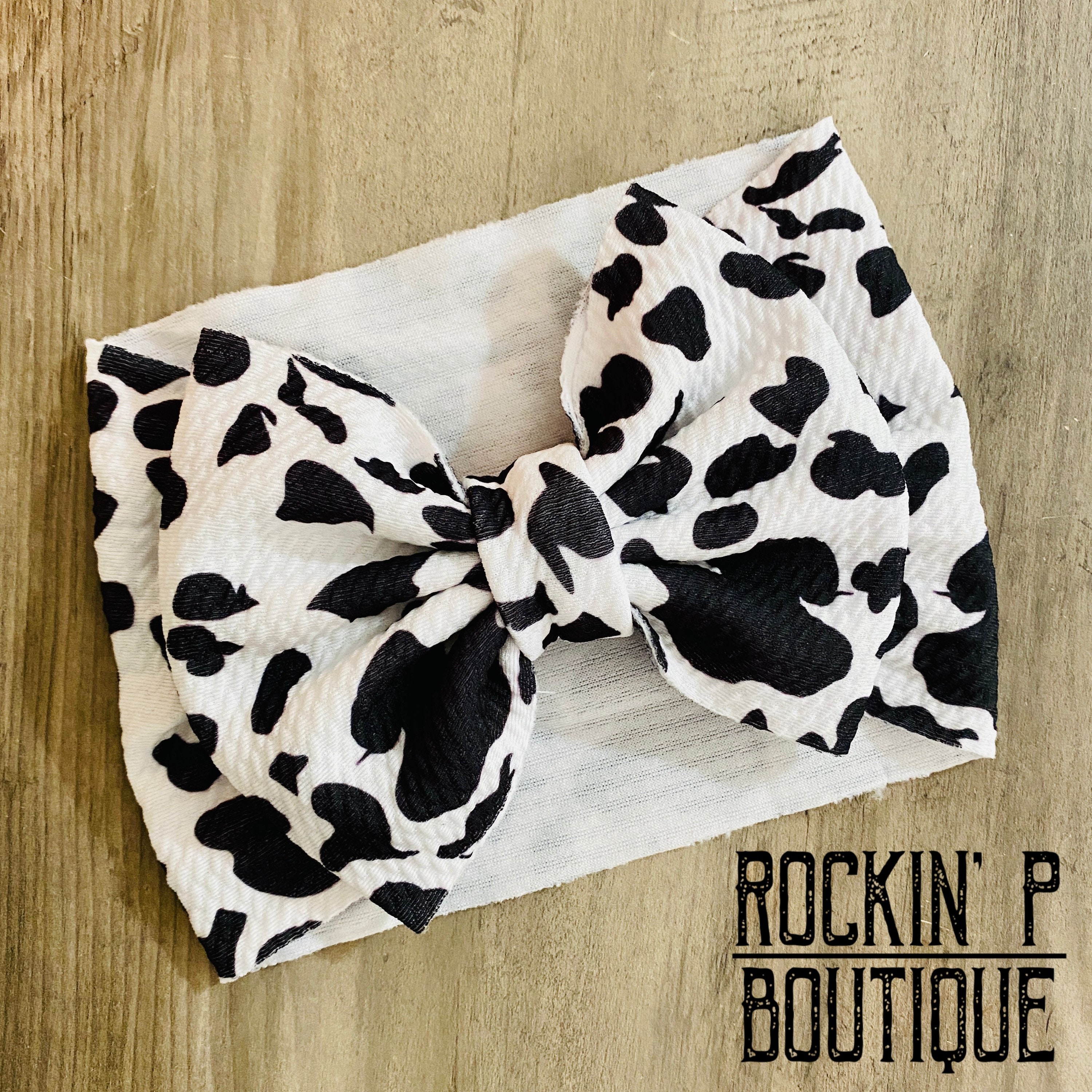 Cow Headband Cow Bow Baby Headband Baby Headwrap Big Etsy