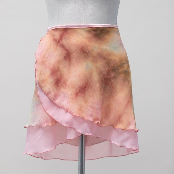 Margot Midi Petal Double Layer Marble Chiffon Adult Ballet Wrap Skirt - Three Colours - Size UK 6 -16