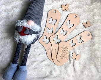 Sock blocker  adults / child !  Design Butterfly :  Wood Sock former Adjustable sizes sock blocker  Personalized knitting tool